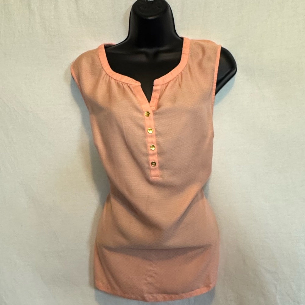 D-2 Jones New York Orange‎ Sleeveless Pullover Summer Blouse Size 8